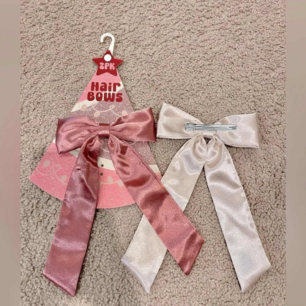 Ladies trending large HAIR BOWS ribbon barettes steel hairpin
